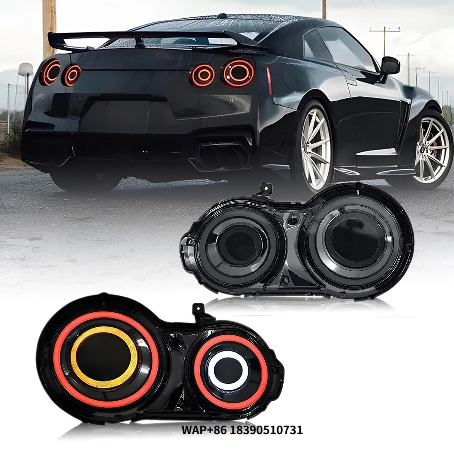 

HCMOTIONZ LED Tail Lights Car Auto Accessories Assembly 2007-2017 GTR R35 DRL Start up Animation Rear Lamps for GT-R