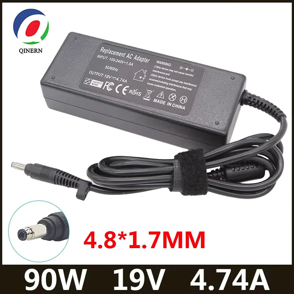 QINERN 19V 4.74A 90W 4.8*1.7mm AC Laptop Charger Power Adapter For HP G70/G70t/G71 Laptop Adapter For HP Portable Charger
