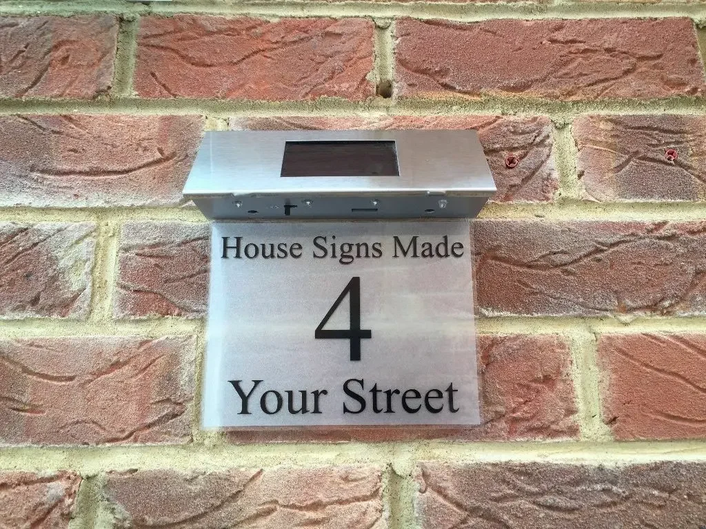 Customized House Sign with Solar Light / Modern House Sign / House Plaque / House Number