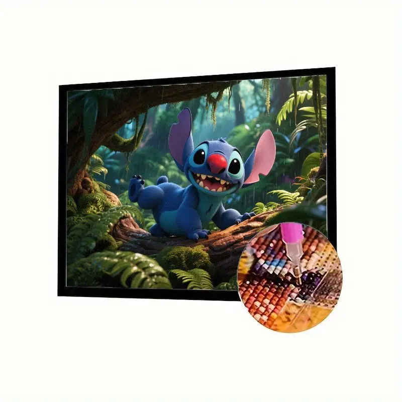 

1 шт. Disney Stitch 5D Diamond Painting Kit - милый игривый чужой стежок в тропических джунглях, полная дрель, стразы, вышивка, арт для