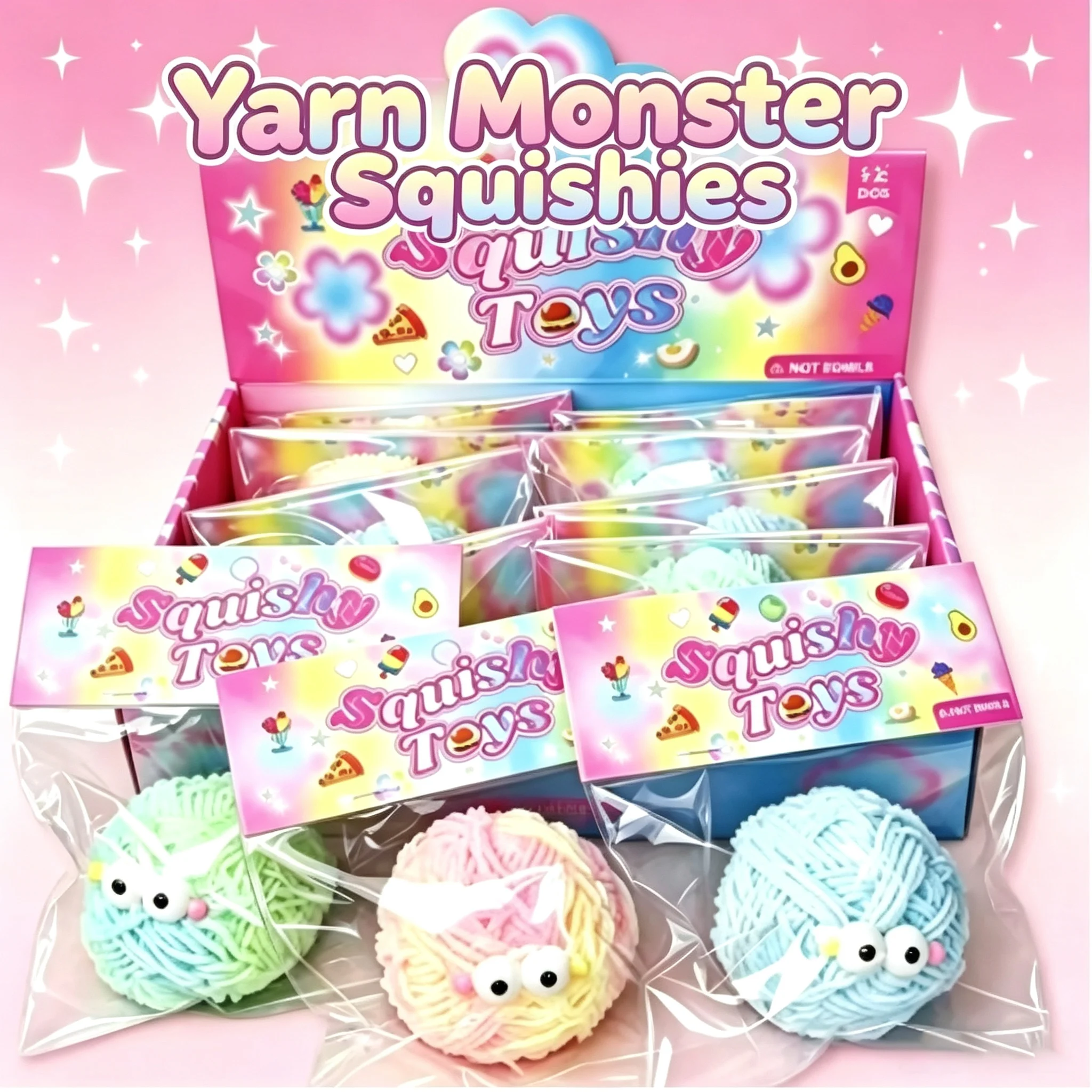 soft and cute woolen monster to squeeze, creative stress relief venting squeeze ball, slow rebound stress relief artifact