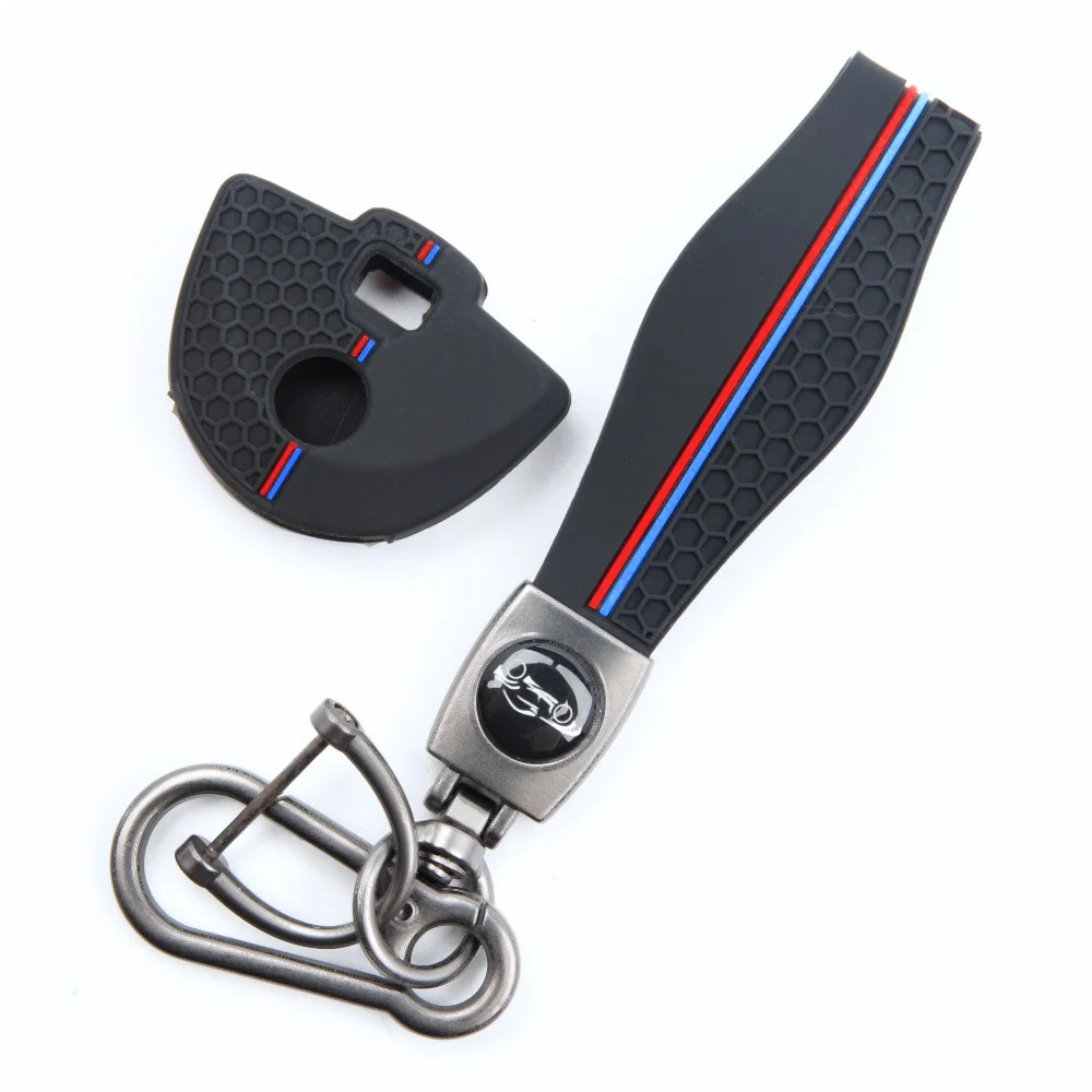 Silicone Car Key Fob Cover For BMW F750GS F850GS R1200GS R1250GS S1000XR S1000RR G310R G310GS Motorcycle with carabiner lanyard