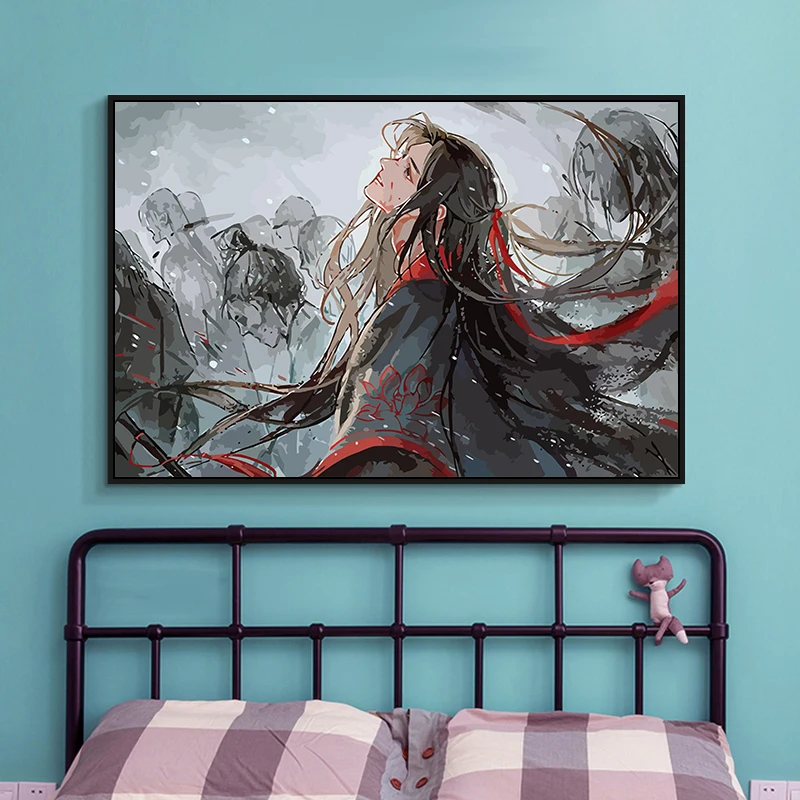 Wei Wuxian/lan Zhan Anime Posters Mo Dao Zu Shi Poster Canvas Painting Wall Decor Posters Wall Art for Living Room Decor Picture