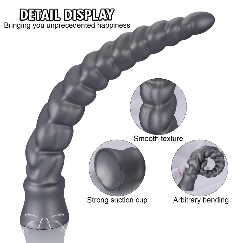 50cm Long Butt Plug Soft Silicone Anal Plug Dildos Large Anal Whip Prostate Massage Dilator Sex Toys for Women Men Masturbatior 3