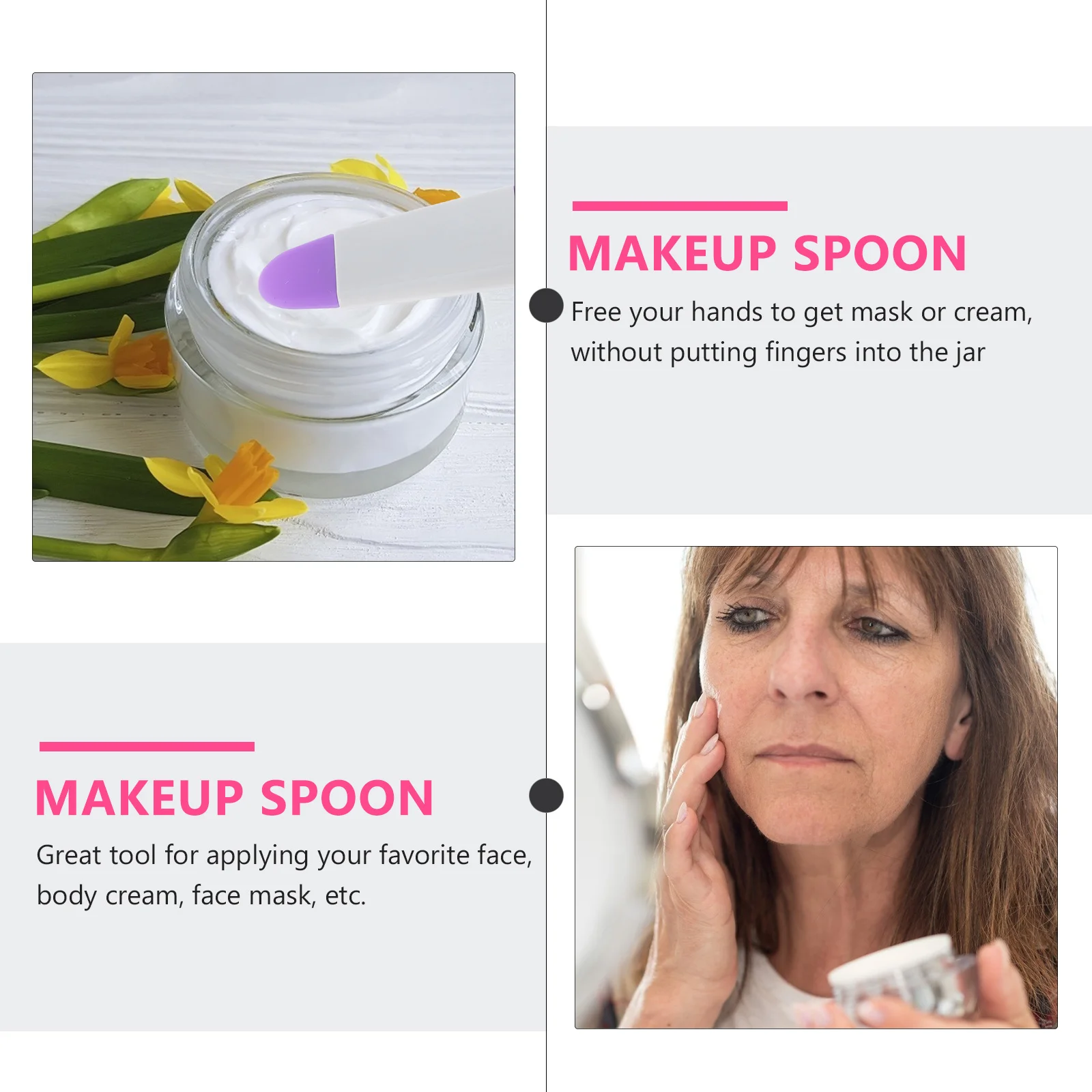 

8Pcs Makeup Spatula Silicone Cream Applicator for Face Body Lotion Moisturizer Facial Mask Spoon Skincare Scoop Tool