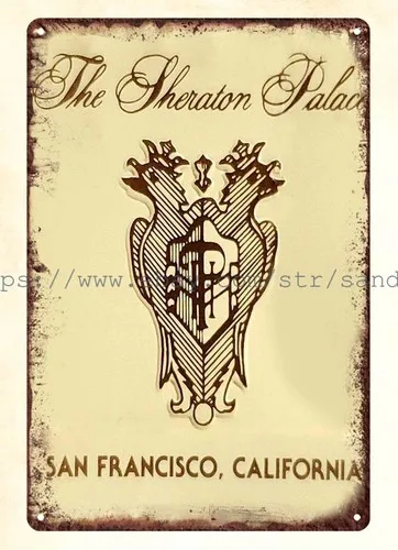 room wall decor Hotel San Francisco California metal tin sign