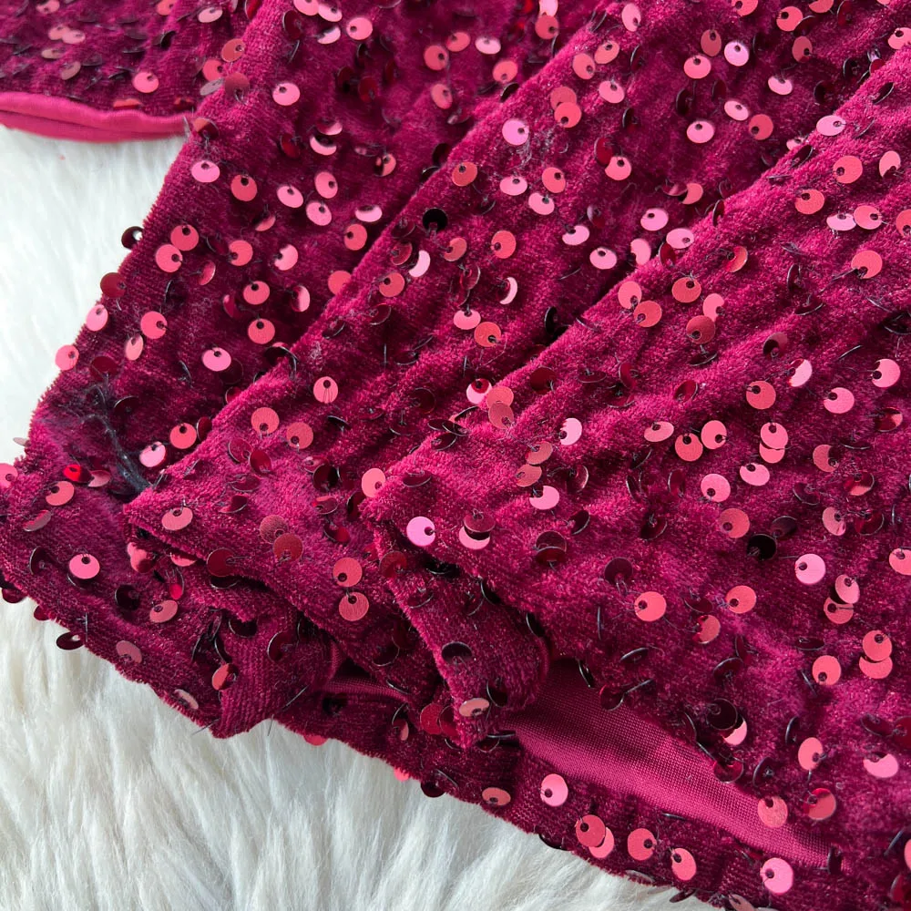 Chique vintage halter veludo manga longa elegante fada coreano moda vestido de verão roupas femininas vestido longo