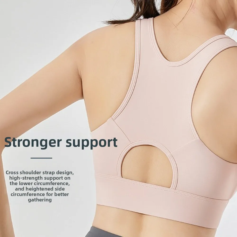 حمالة صدر رياضية بسحاب أمامي عالي التأثير مضادة للترهل ووسادة واحدة ملابس داخلية لليوجا ملابس داخلية بقصة ضيقة مضادة للصدمات حمالة صدر رياضية للياقة البدنية #2