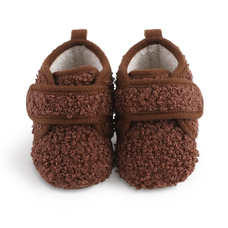 Autumn Winter Warm Baby Boots Infant Plush Soft Wool First Walkers Plush Thickened Shoes Newborn Anti-slip Footwear