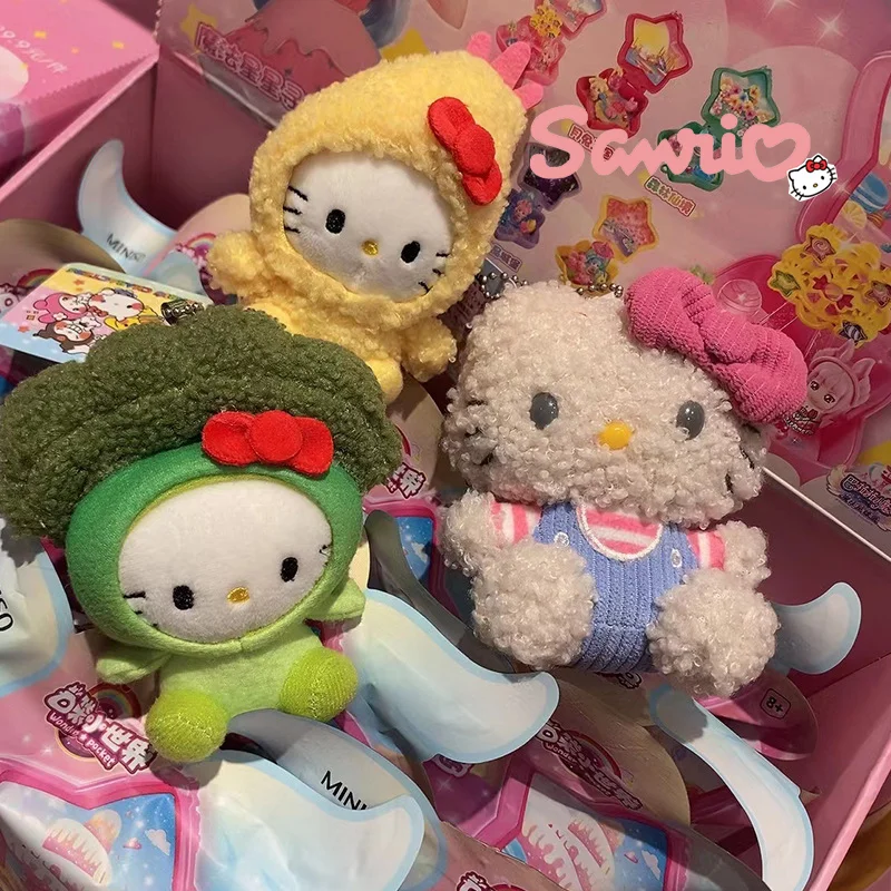 

Sanrio Hellokitty Plush Toy Kawaii Broccoli Fried Shrimp Bag Pendant Cartoon Stuffed Plushie Doll Keychain Decoration Kids Gift