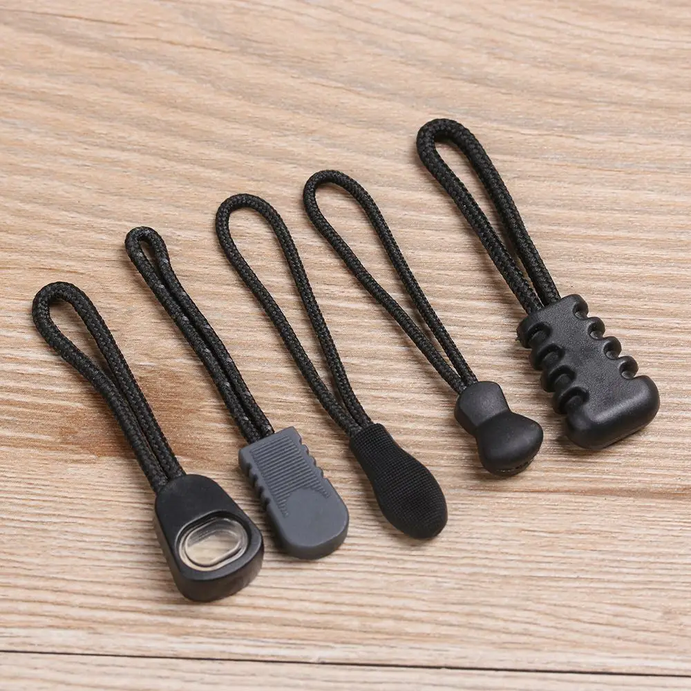 5/10/15pcs Hot Outdoor tools Suitcase Tent Backpack Cord Rope Pullers Zip Puller Replacement Ends Lock Zips Zipper Pull