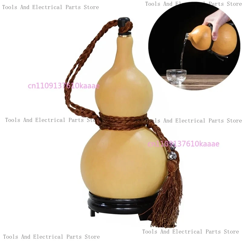 Pure Natural Dried Gourd Water Bottle Gourds Crafts Calabash Ornament With Lid Drinks Holder Desk Decor Christmas Gift