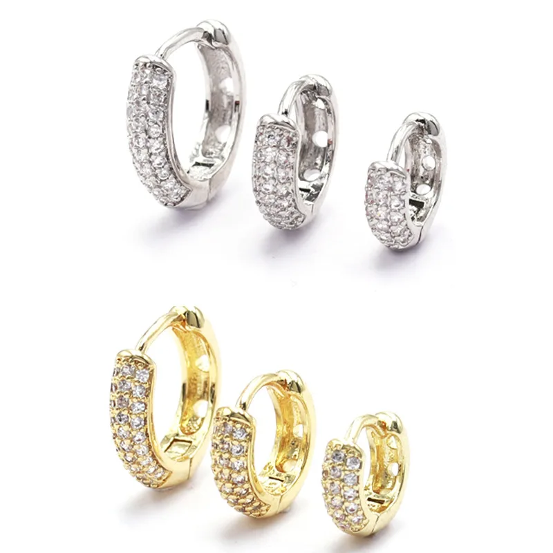 

Cute Small Full Mirco Pave CZ Ear Cuff Hoop Earring Simple Zircon 6/8/10mm Closed Circle Ear Piercing Clip Jewelry