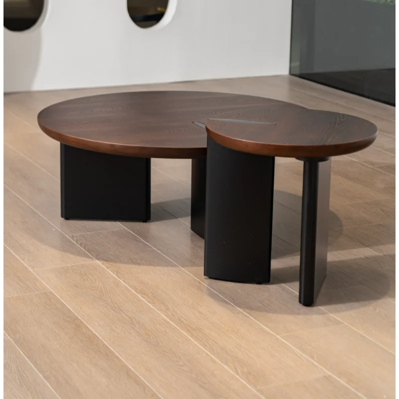 French-inspired Modern Creative Durable Coffee Table Set 0.9m Wood Living Room Minimalist Vintage Side Tables Multifunction