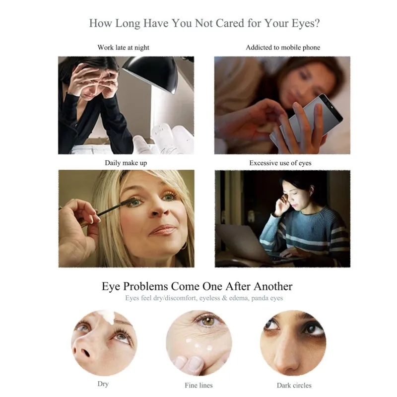 Heated Hot and Cold Eye Massager Wand Vibrating Massage Electric Wand for Dark Circles and Eye Puffiness Relive Fatigue