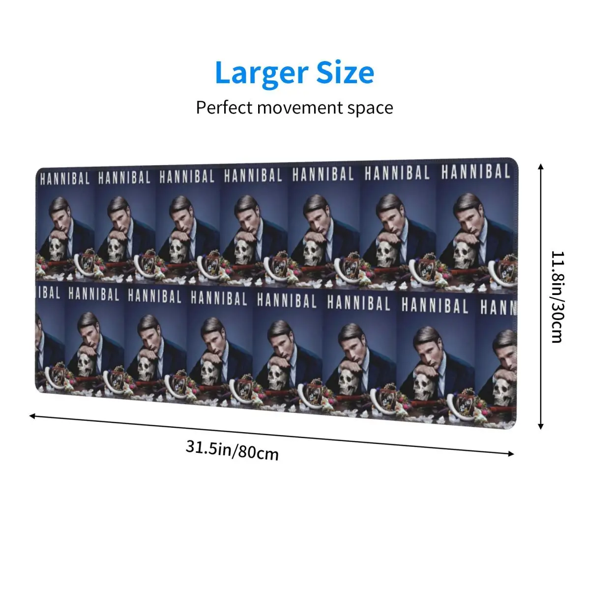 Large Mouse Pad Hannibal Mads Mikkelsen Horror Movie Merch Gamer PC Laptop Mats Keyboard Carpet Computer Gaming Desk Mat