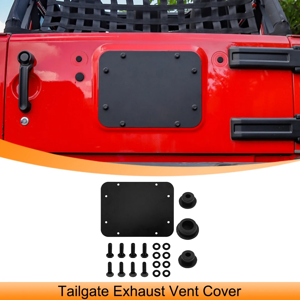 

Rear Door Tailgate Exhaust Vent Cover for Jeep Wrangler JK 2007-2017 Spare Tire Carrier Filler Plate Car Exterior Accessories