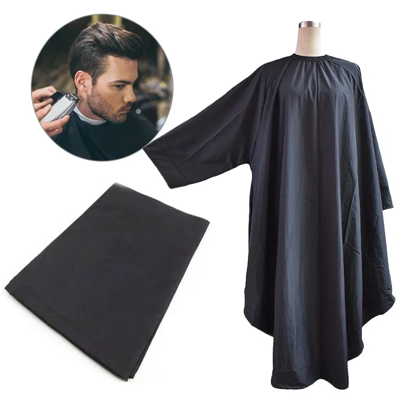 Barbershop Sleeved Apron Barber Haircut Cloth Hair Cut Cape Hairdress Gown Hairdressing Coat Barbershop Salon Accessory