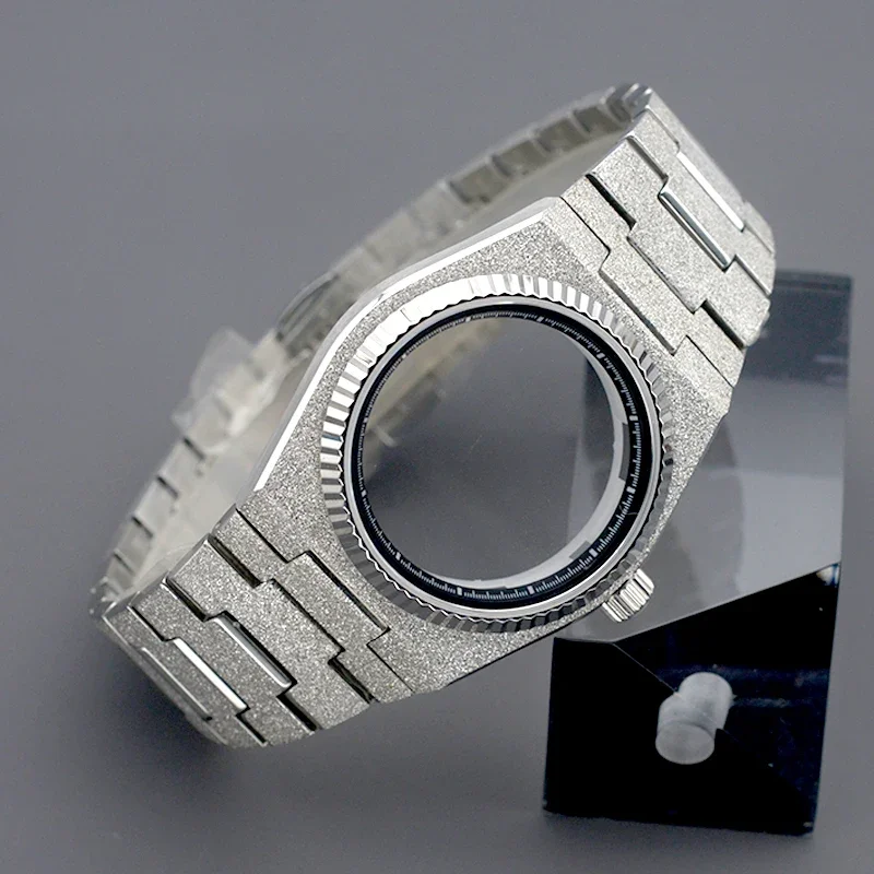 MOD Watch Case Super Player PRX Grit Nail Sand Effect Sapphire Glass 100M Waterproof Fit NH34 7s26 4R35 4R36 NH35 NH36 Gift Case