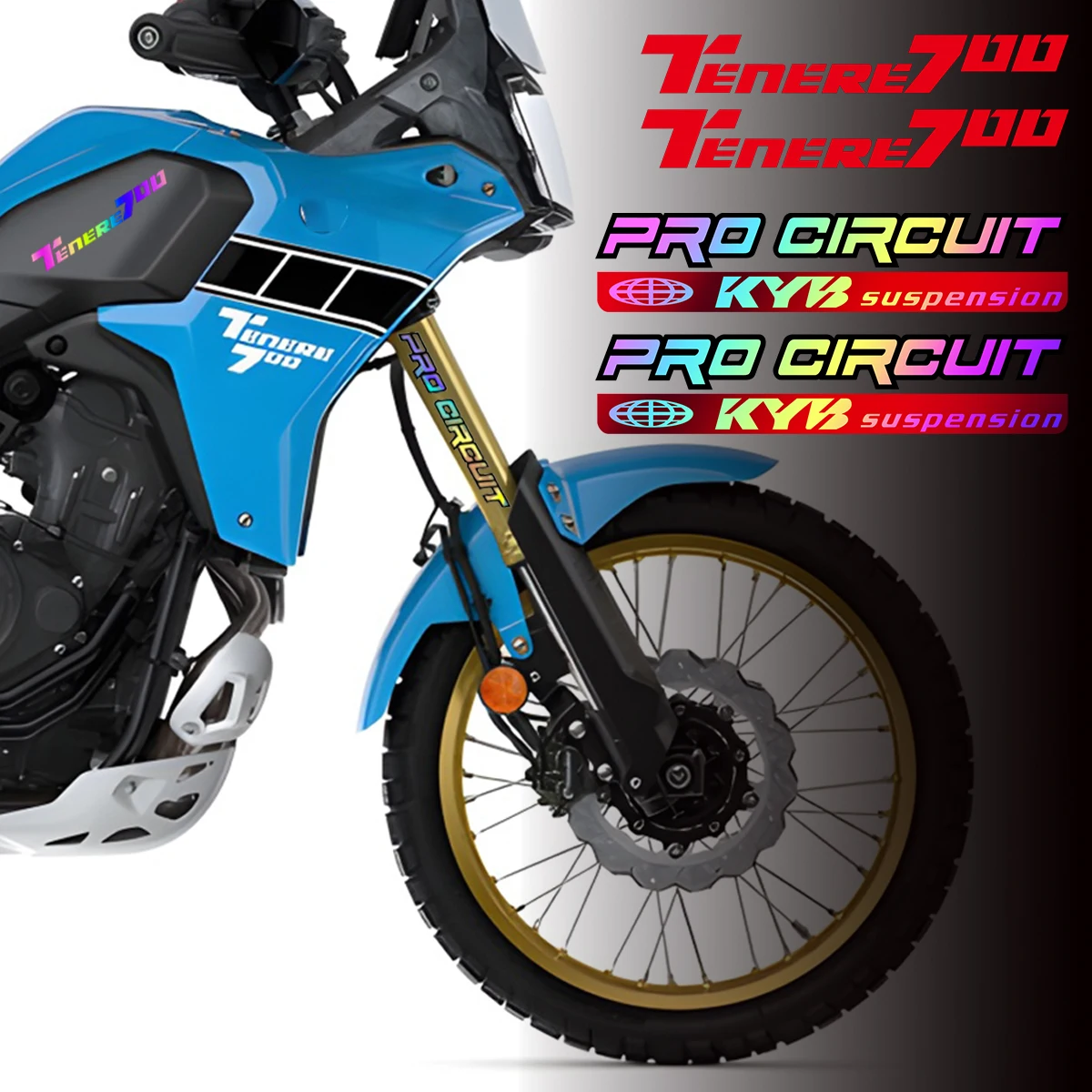 

For TENERE 700 Rainbow Vinyl Suspension StickerTénéré 700 Vehicle Body Decorative Decal Motorcycle Accessories