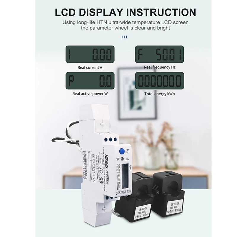 4-х фазный 3-проводной 110 В + 110 в а Din-рейка 18 мм Tuya Wi-Fi Φ монитор энергопотребления кВтч измеритель