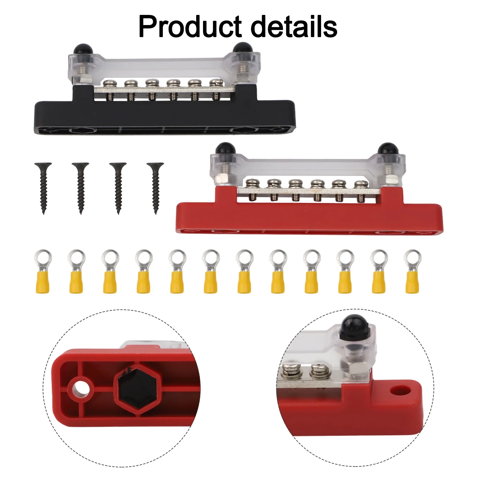 14 Inch Electrical Terminal Block M6 12V Bus Bar 150A Power Distribution Block for Vehicle and Marine Electrical Systems