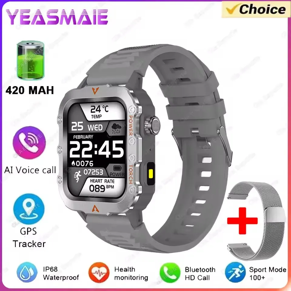 2025 Neue Smartwatch für Herren Outdoor GPS Sportuhr Herzfrequenz Schlafüberwachung Wasserdichte Smartwatch für iOS Android