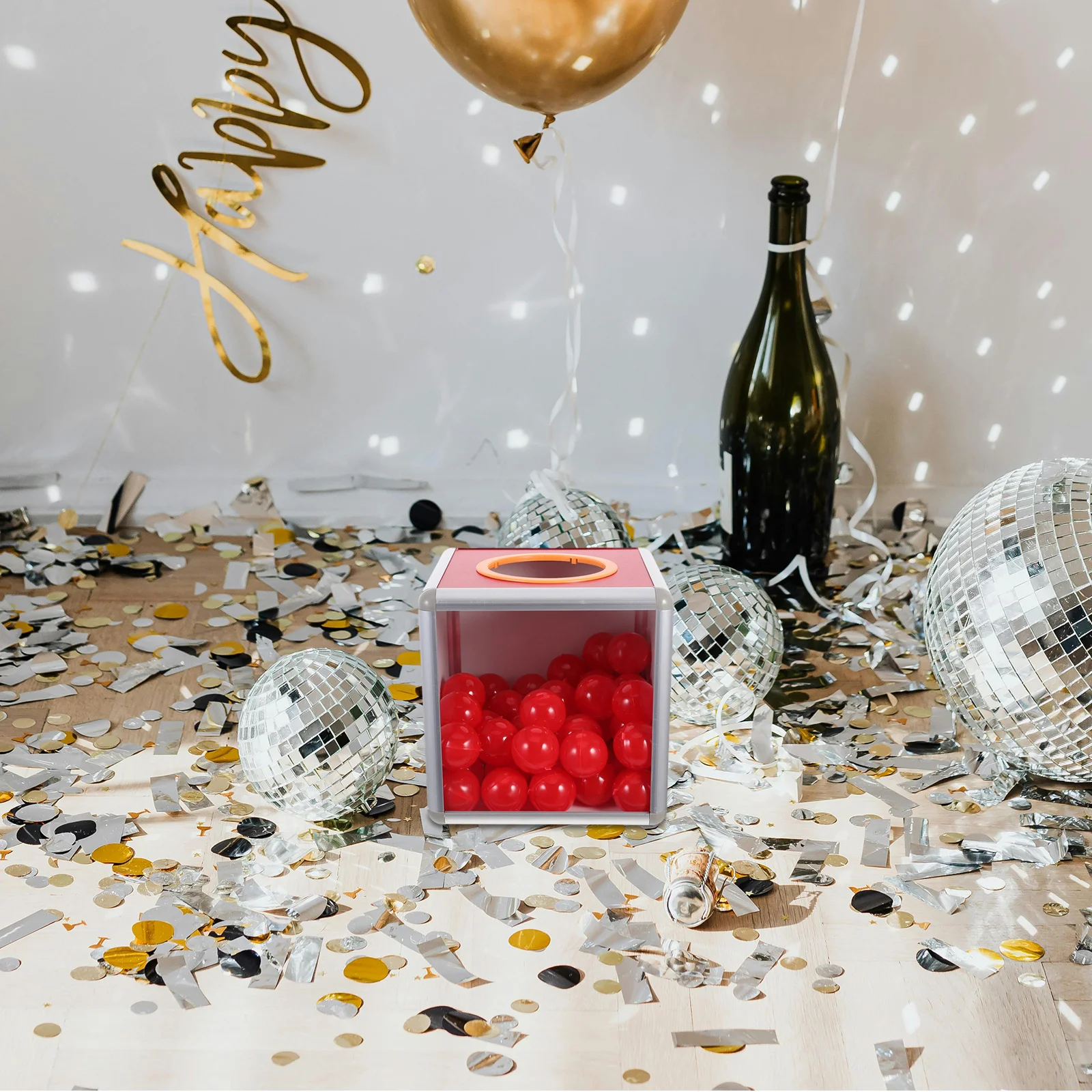 50pcs Lottery Boxes Square Raffle Ball Box 20Cm Red Multifunctional Ticket Voting Donation Storage Container For Fundraising