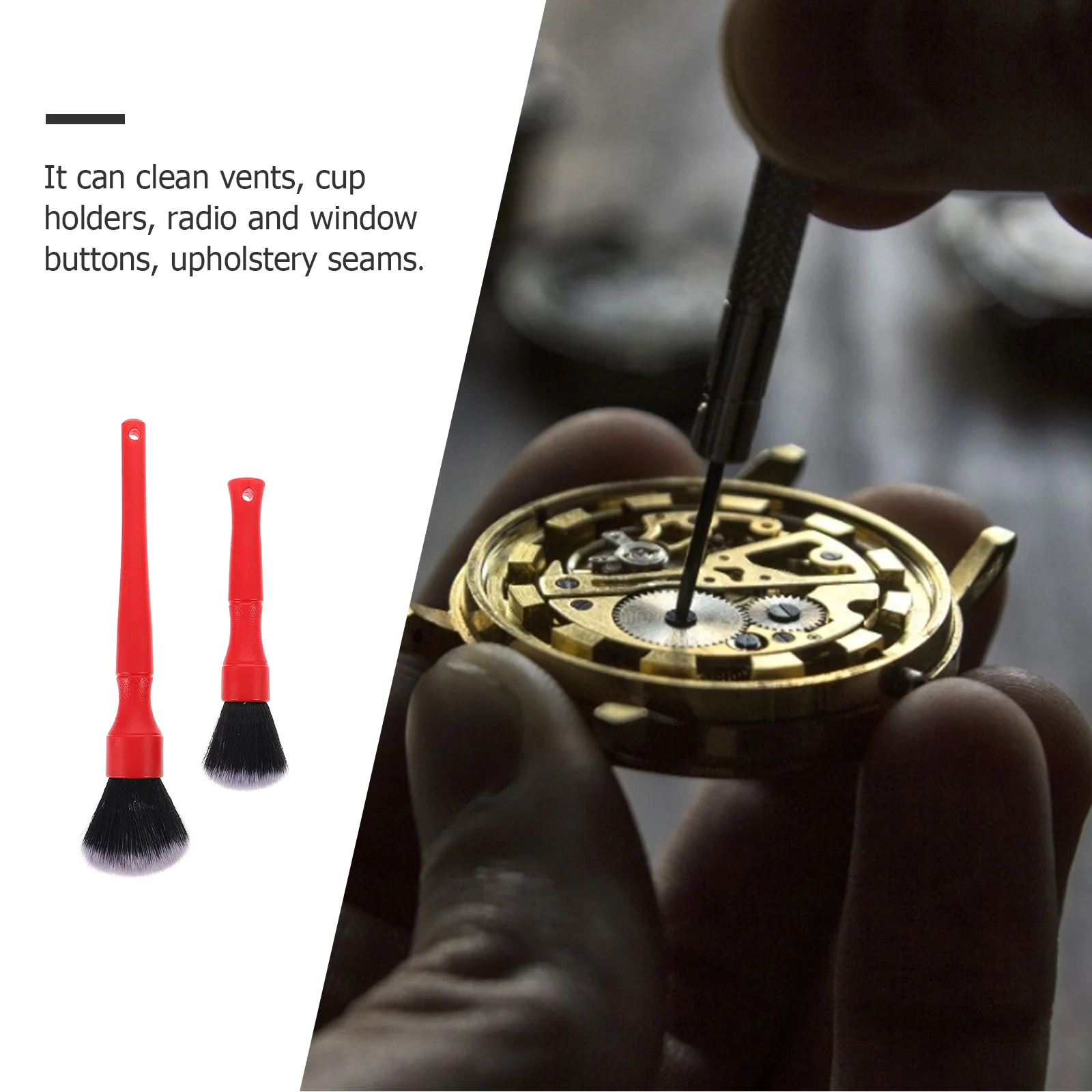 

2Pcs Ultra-Soft Car Detail Brushes Multi-Function Auto Detailing Tools for Interior Exterior Cleaning Air Vents Cup Holders