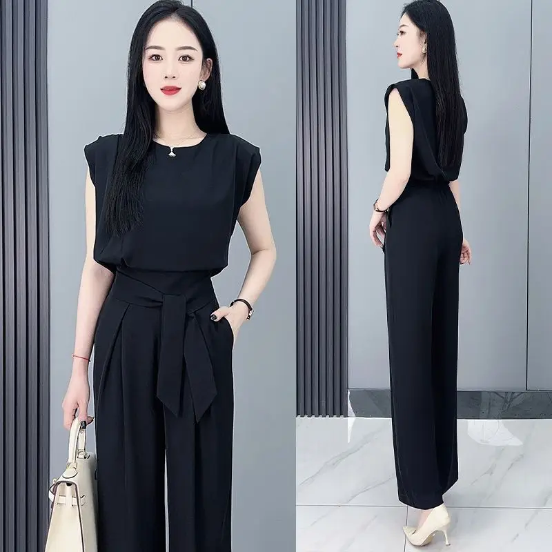 Women Raglan Sleeve T-shirt Wide Leg Pants Suit 2024 New Summer Clothes Casual Fashion Office Tops Bell-bottoms 2 Two Piece Sets