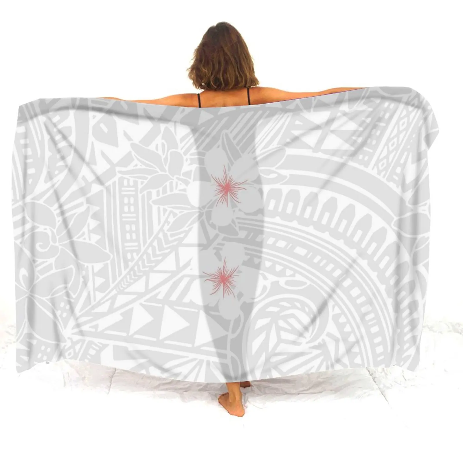 Polynesian Women'S Flower-Patterned Sarong Women'S Sarong Apron, Sarong Cape, Shawl, Customizable Sarong