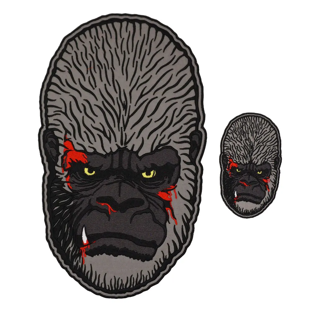 Gorilla handsome Embroidered large Patches Applique Sewing and iron Hip Hop punk biker Band Rock Clothes Essential item