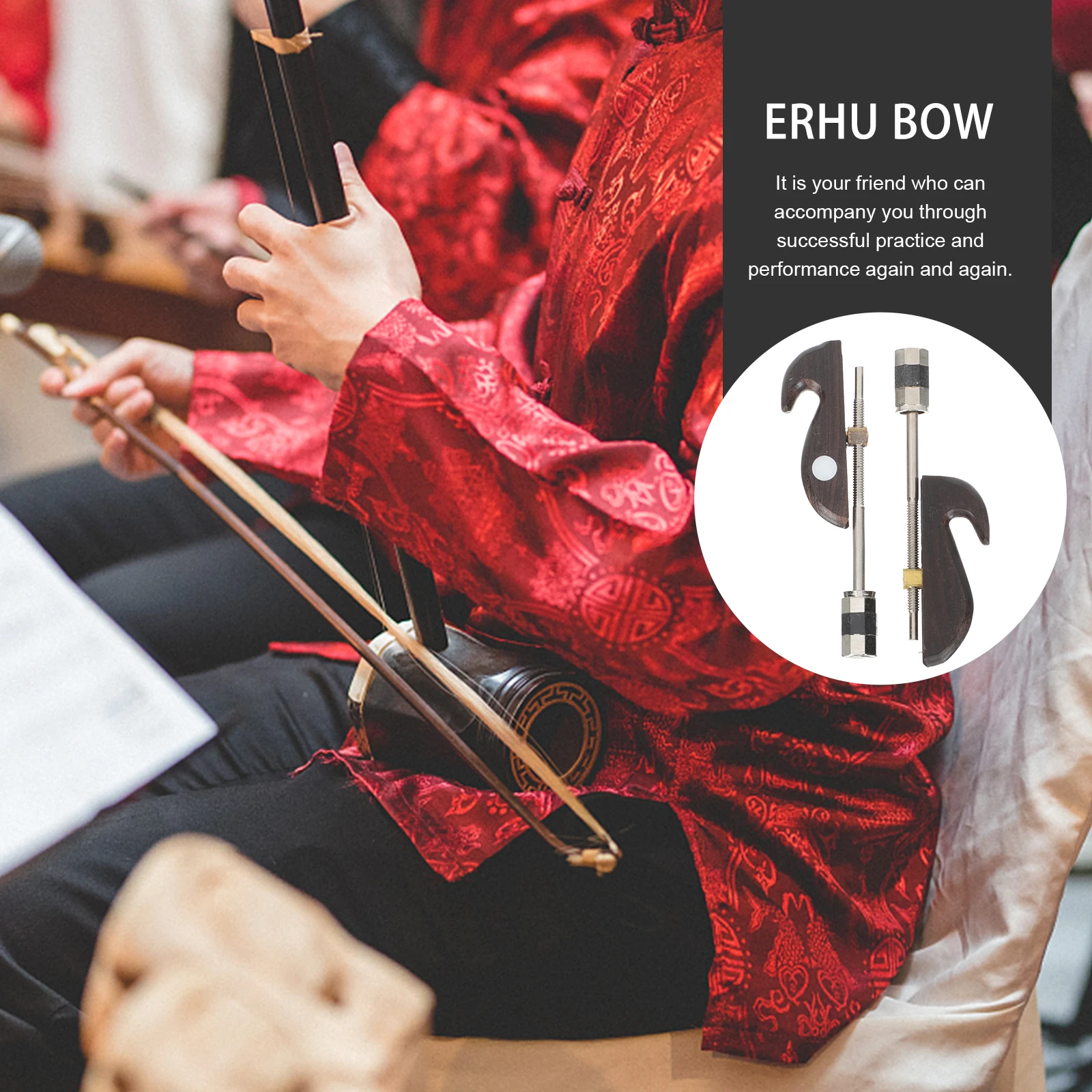 

2 Pcs Erhu Bow Accessories Wooden Small Fish Durable Musical Instrument Parts Replacement Fittings Easy Storage Cleaning