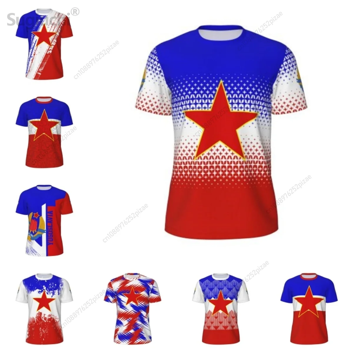 2025 New Yugoslavia 3D Printing Flag Mesh T-shirts Men Women Clothing Sports Breathable For Running Bike Tennis Fitness T shirt