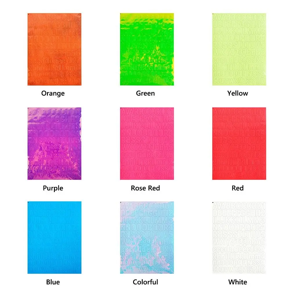 Lustige bunte Laser-Buchstaben-Aufkleber, wasserdicht, englische Buchstaben, Vinyl-Aufkleber, digitale DIY-Dekoration, Zahlenaufkleber, Tasse