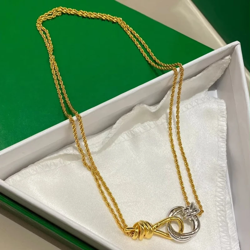 

Europe Designer Gold Silver Chain Bracelet Necklace Luxury Set Woman Top Quality Jewelry Trend