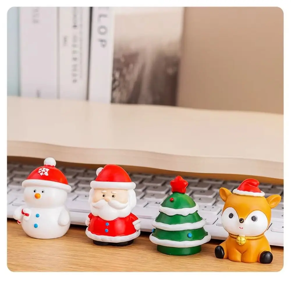 Resin Christmas Figurine Decoration Delicate Classic Christmas Tree Figurine Vivid Compact Santa Claus Figurine Home Decor