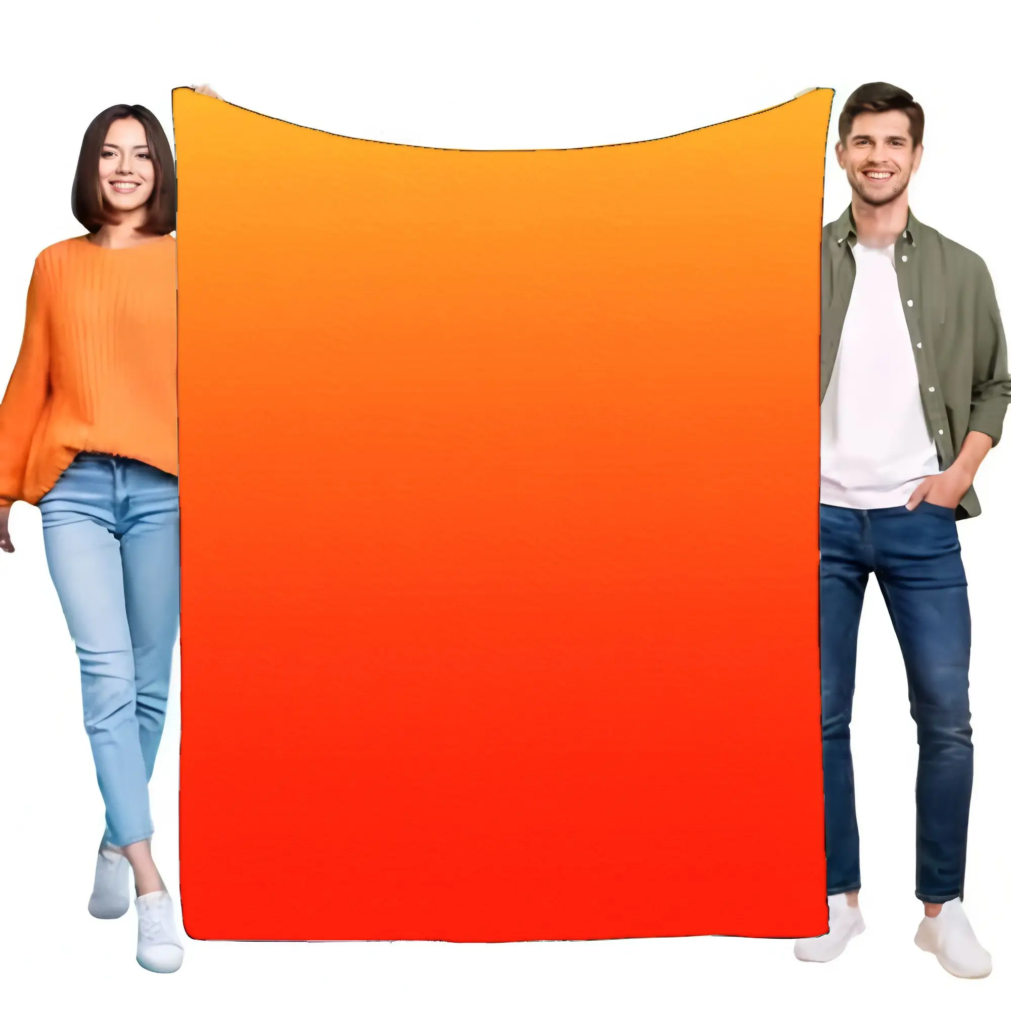 Colorful Gradient Rectangular Cloth Decorative Fabric in Orange to Red for Home, Lightweight and Versatile, Perfect for Table Th