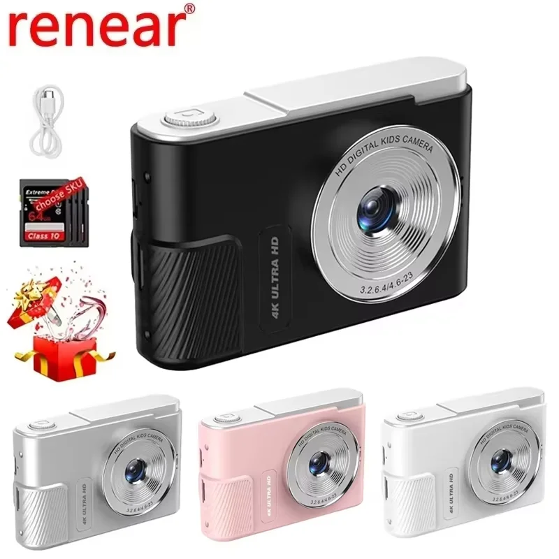 4K Digital Camera Travel Selfie Camera 44 Megapixels HD Photography 2.4inch Screen Entry-Level Kids Campus Selfie Mini Camera