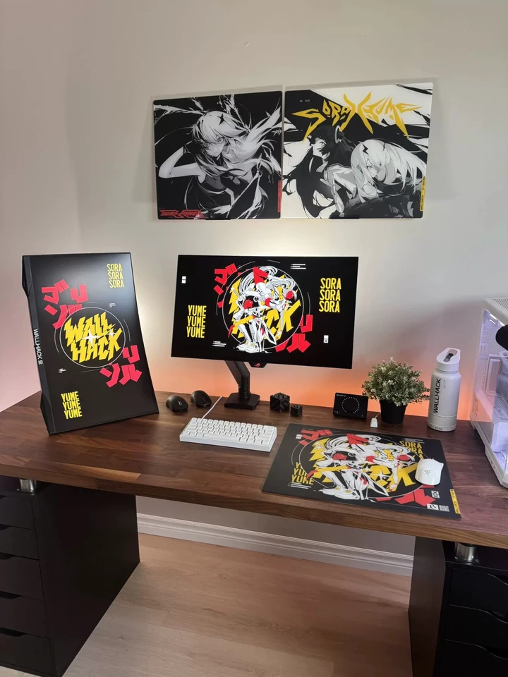WALLHACK ARCADE TWINS Glass Mouse Pad Upgrade Coated Full Coverage