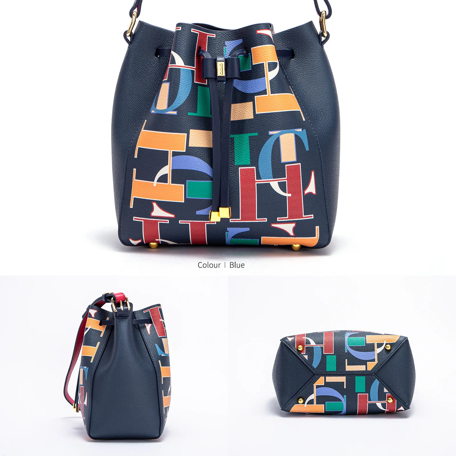 حقيبة كارولينا هيريرا الأصلية الخفيفة الفاخرة للنساء بتصميم مطبوع حرف واحد بكتف واحد أنيقة ومتعددة الاستخدامات