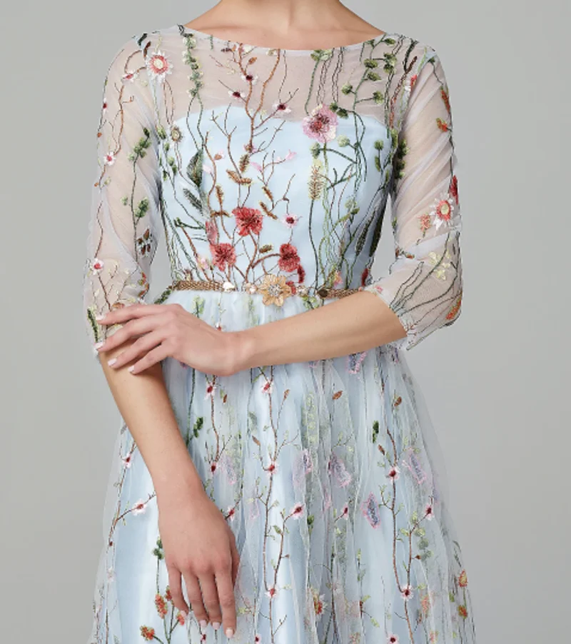 فساتين لحضور الحفلات الموسيقية المخصصة لحفل الأزهار نصف كم الوهم ألف خط فساتين قطار الاجتياح للمناسبات الخاصة