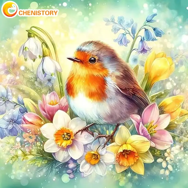

CHENISTORY 5D Diamond Painting Bird Animal Full Square Rhinestone Picture Diamond Embroidery Mosaic Cross Stitch Home Decor