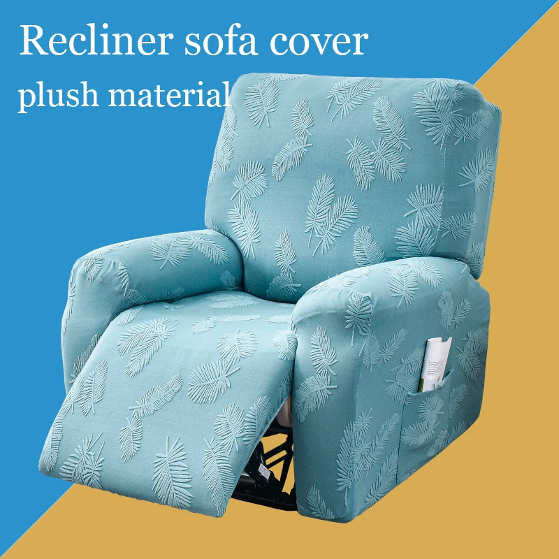 

1/2/3-seat Geometric Jacquard Plush Recliner Slipcovers Soft thick Sofa Couch Cover Anti-Slip Furniture Protector for kids,dogs