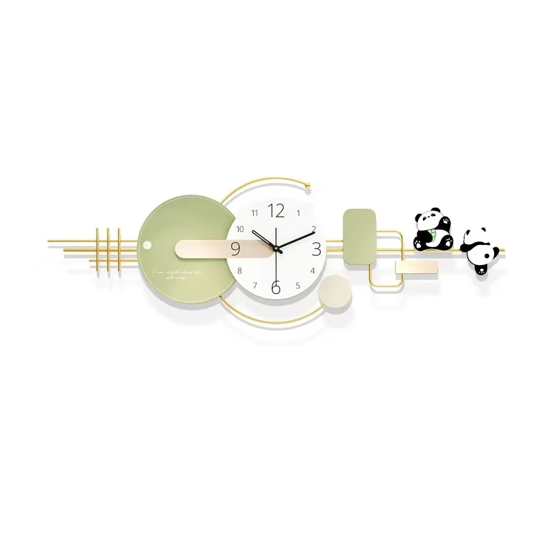 Wall Clock Living Room Light Luxury Clock Panda Decoration High-End Atmospheric Home Use No Need To Drill Holes For Installation