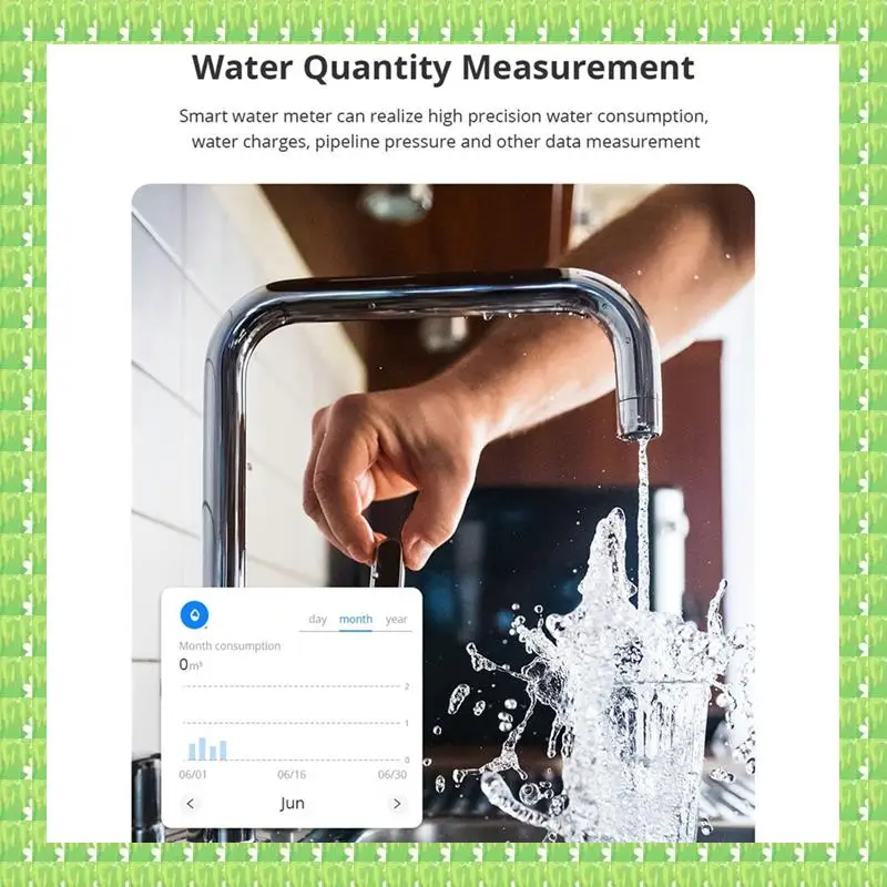 

Ультразвуковой счетчик воды Tuya Zigbee DN15 с клапаном, ЖК-дисплей, количество воды, измерение расхода, расхода, IP68, водонепроницаемость