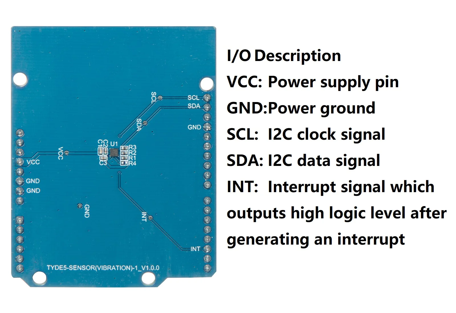 Tuya Vibration Sensor Development Board on-board ST 3-axis accelerometer LIS2DW12 Chip