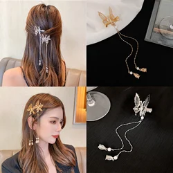 Elegant Tassel Butterfly Hairpin Moving Flying Shiny Hair Clips for Girls Barrette Fashion Hair Accessories Hairpins HairClips