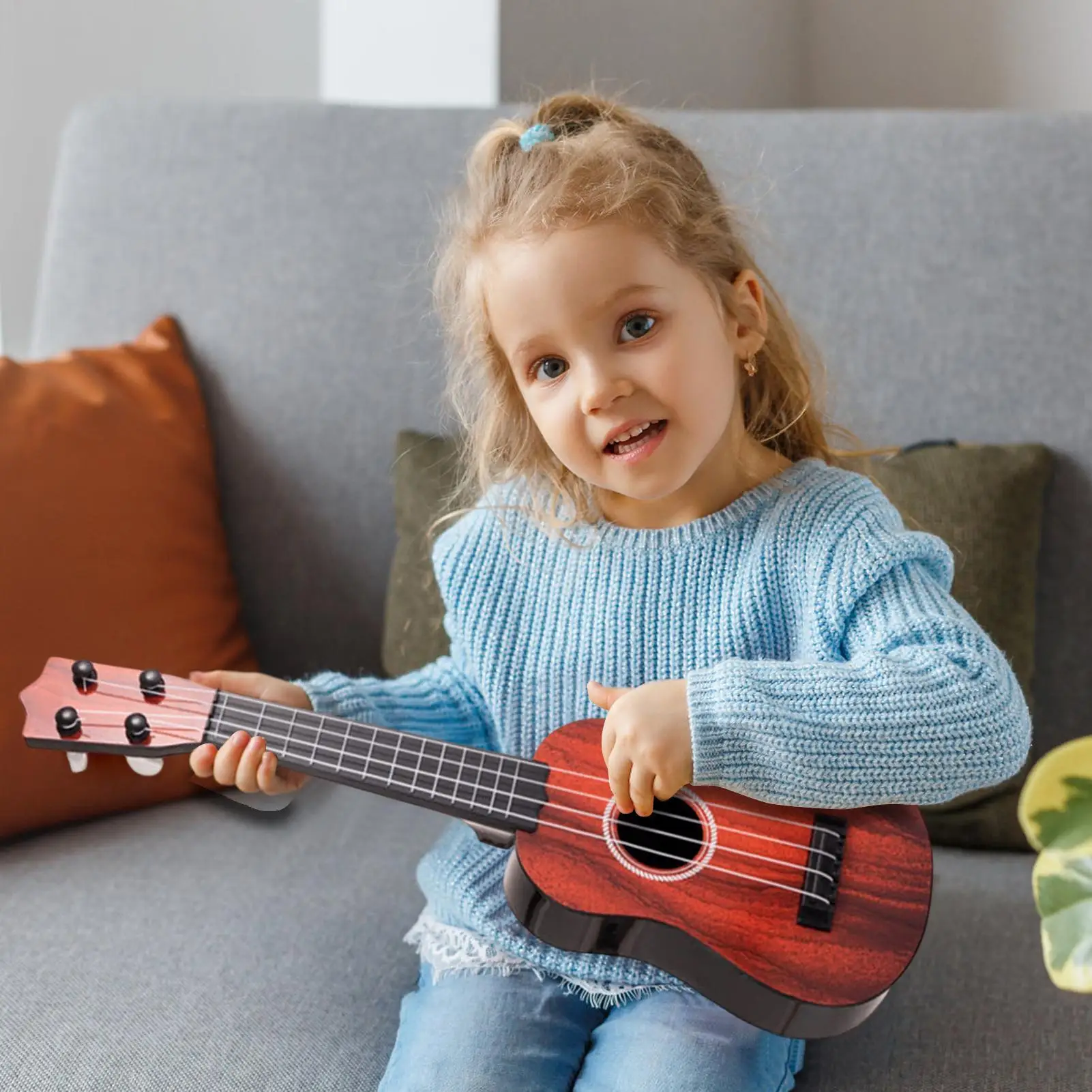 Beginner Ukulele 17 Inch Educational Toys Early Learning Instrument Toy For Kindergarten Students Classroom School Daycare Boys