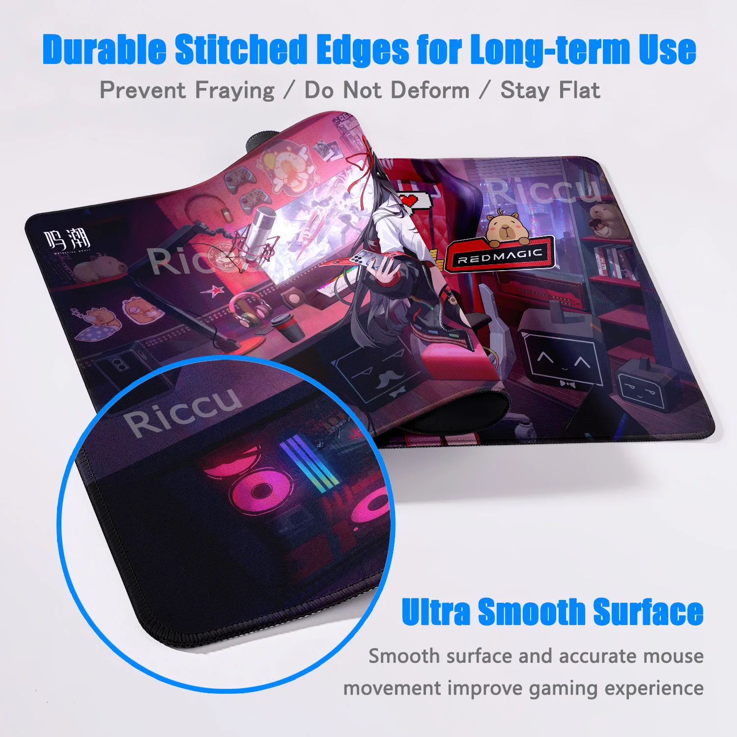 400X900MM Wuthering Waves Chisa PC accessoires uitbreiden Muismat Gaming Muismat Kawaii Anime Meisje Bureau Mat Rubber kantoor Tapijt